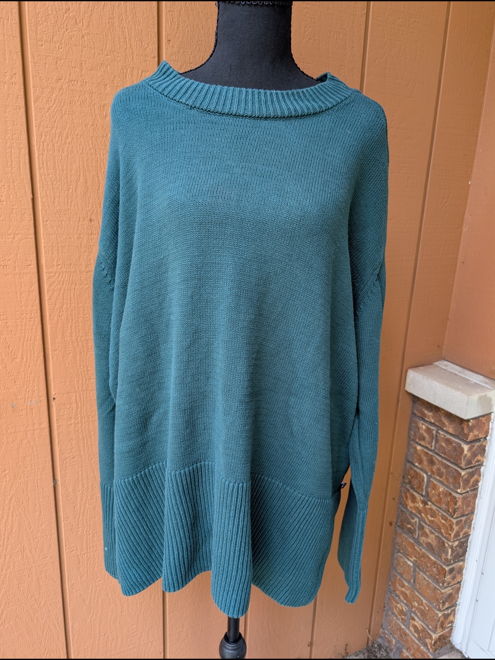 GAP Green Scoopneck Cotton Knit Sweater Women's XXL